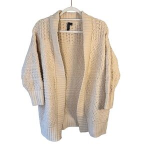 moon & madison Cream Textured Cardigan Size XXS Neutral Minimalist Cozy